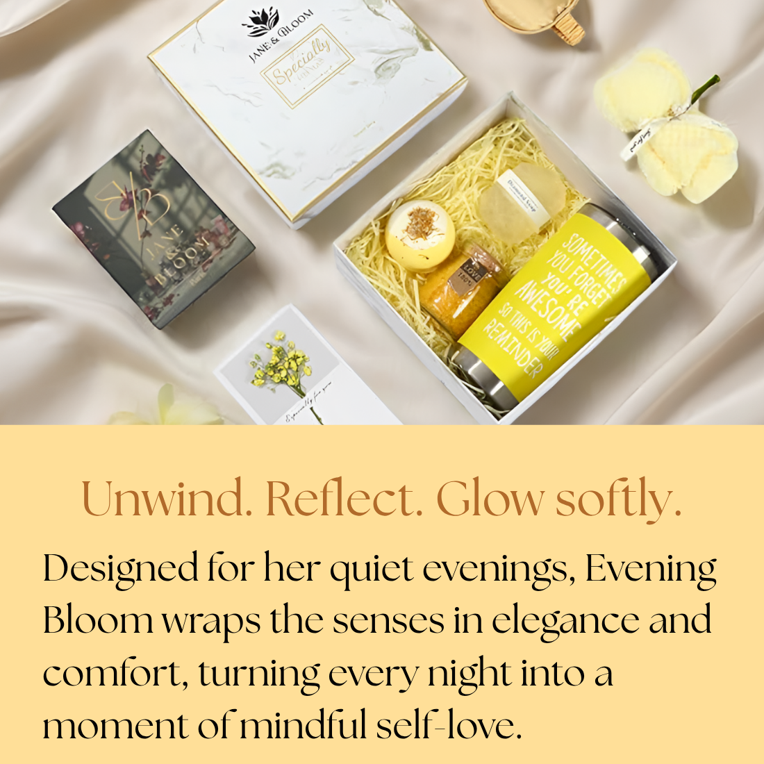 Glow & Bloom – Yellow Spa Gift Box with Towel Bear