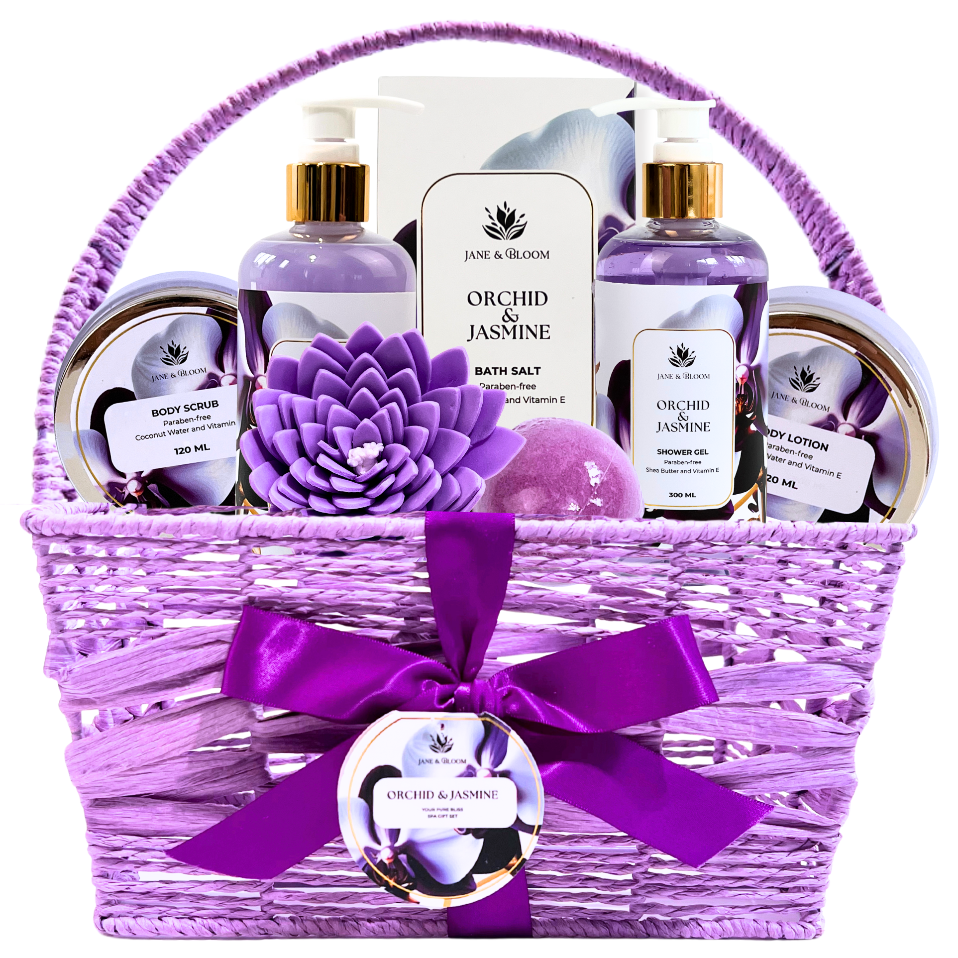 Spa Gift Basket - Orchid & Jasmine – Jane & Bloom Spa Gift Basket - Orchid & Jasmine – Jane & Bloom