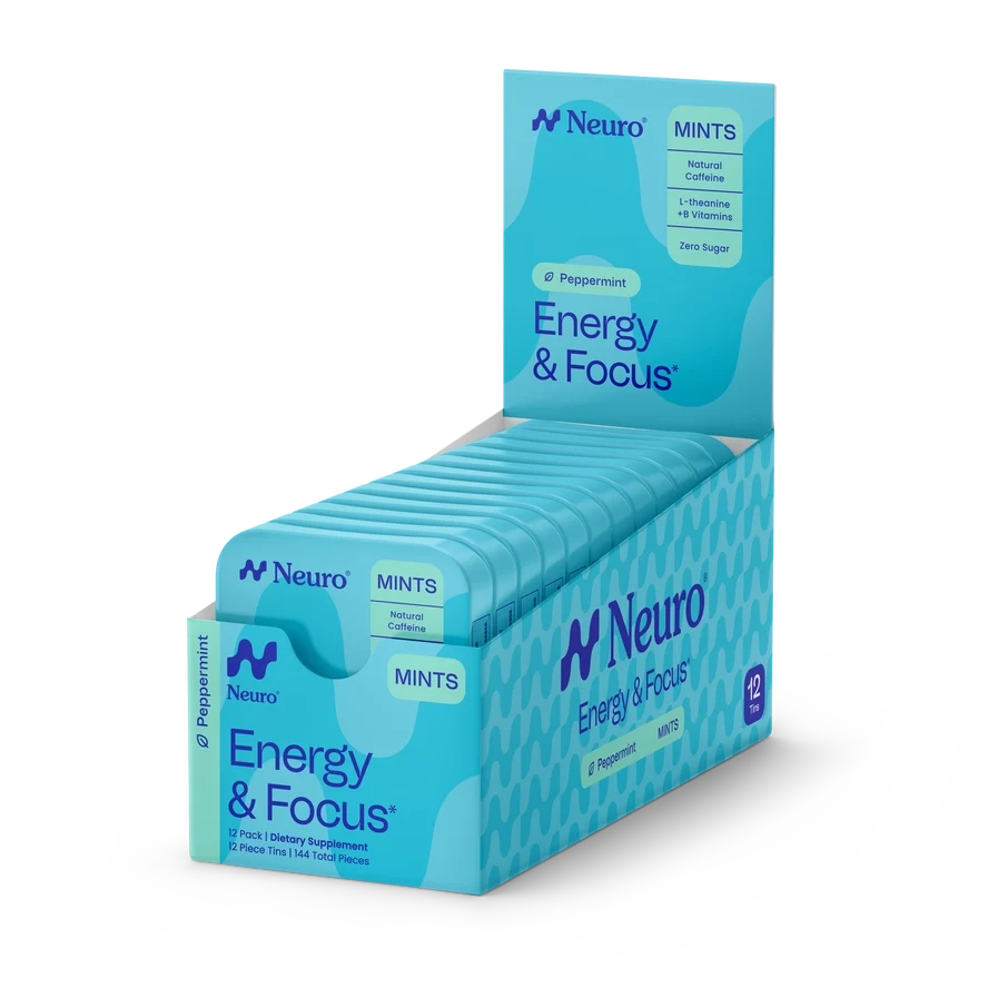 Neuro Energy & Focus Mints – Peppermint – 12 Pack, 12 Each - image 1