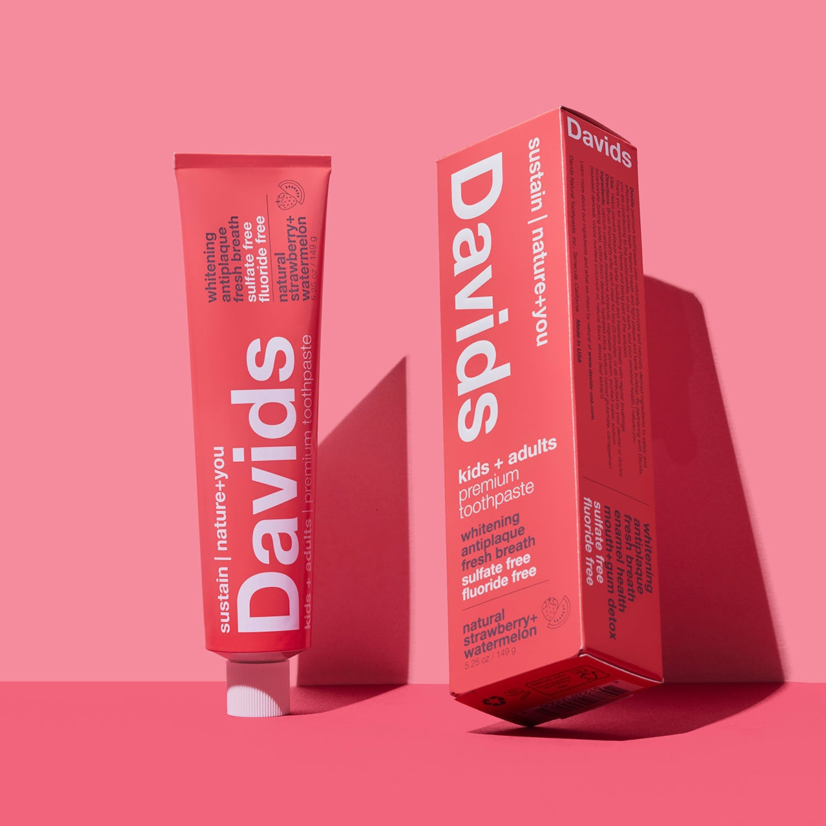 Davids Kids+Adults Premium Toothpaste/Strawberry Watermelon - image 2