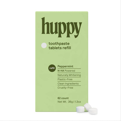 Huppy – Refill – Fluoride-Free Toothpaste Tablets – Peppermint, 62 Tablets - image 1
