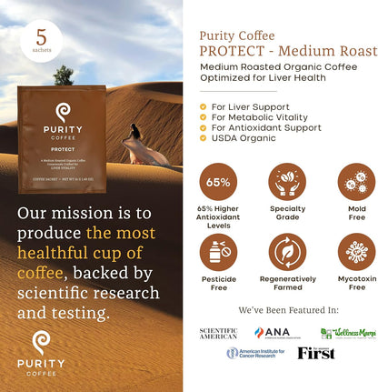 PROTECT: Light-Medium Roast –  Single-Serve Coffee Sachets – 5ct - image 2