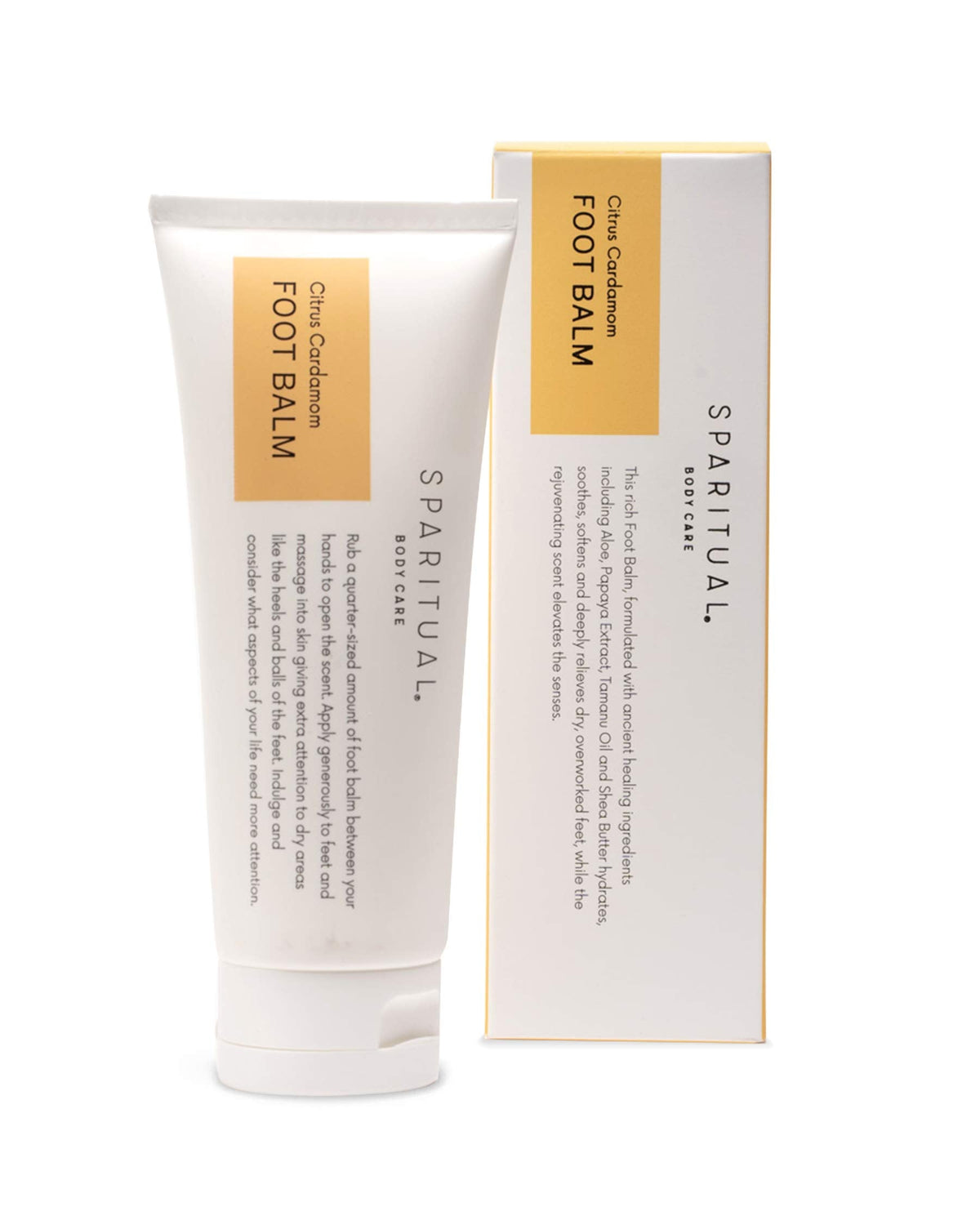 SpaRitual Citrus Cardamom Vegan Foot Balm For Dry Feet | 3.4oz | Natural, Hydrating, Soothing, Softening With Aloe Vera, Papaya Extract, Shea Butter - image 1