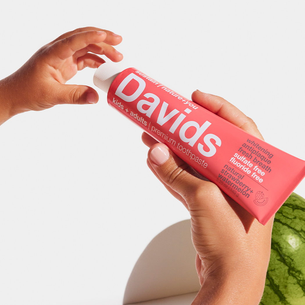 Davids Kids+Adults Premium Toothpaste/Strawberry Watermelon - image 3
