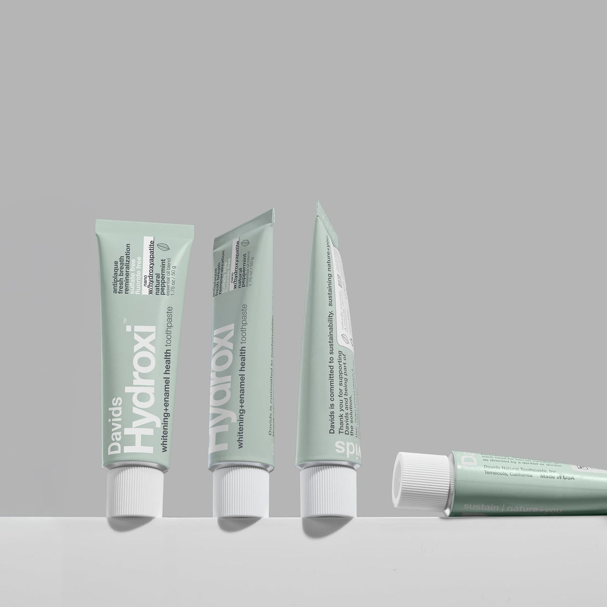Davids Hydroxi™ Travel Size Toothpaste / Whitening + Enamel Health Nano-Hydroxyapatite / Peppermint / 1.75 oz - image 2