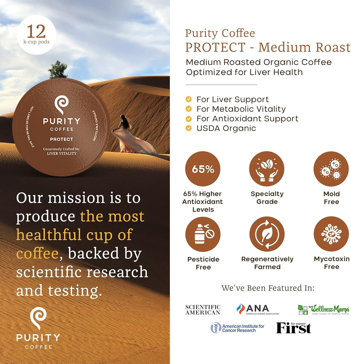 PROTECT: Light-Medium Roast - Single-Serve Coffee Pods - 12ct - image 2