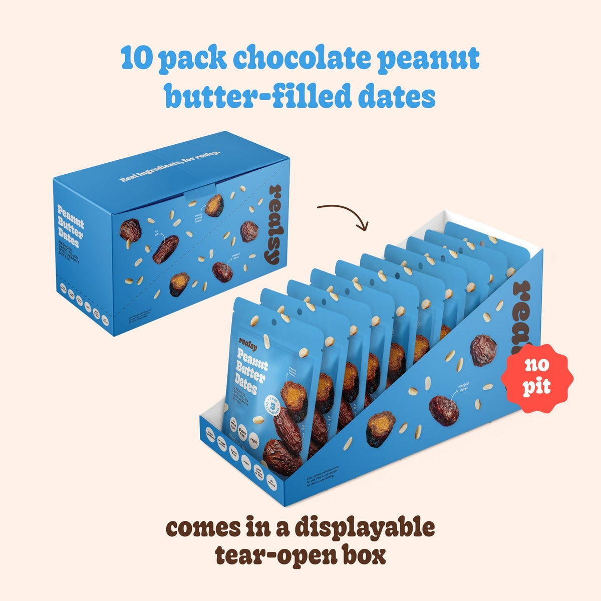 Peanut Butter Dates Snack Packs – Realsy – 10 Pack - image 5