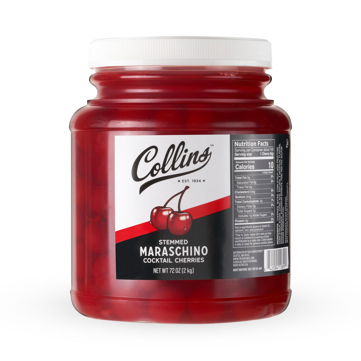 Collins Stemmed Maraschino Cocktail Cherries — 72 oz - image 7