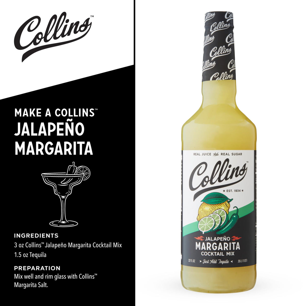 Collins Jalapeno Margarita Mix — 32 oz - image 3