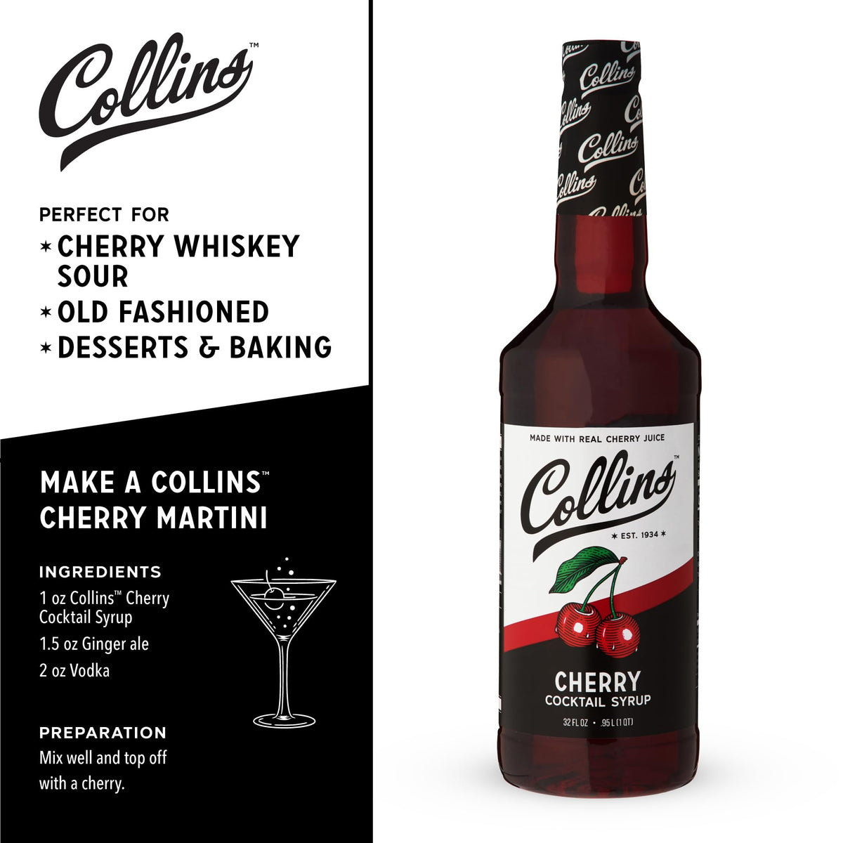 Collins Cherry Syrup — 32 oz - image 3