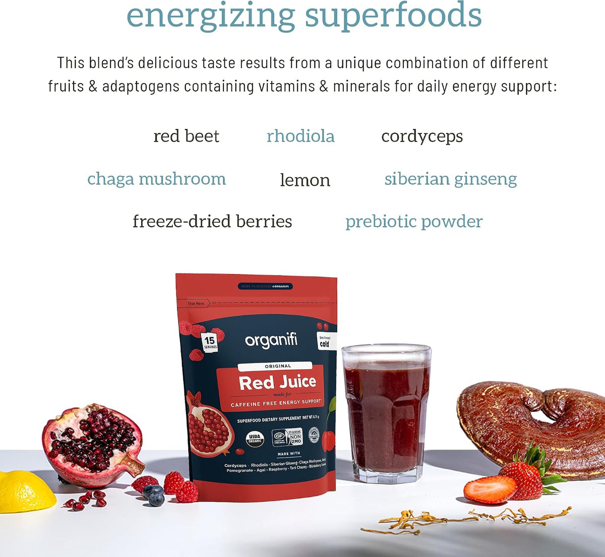 Organifi Red Juice – Energy-Boosting Berry Adaptogen Blend – Red Berry – 30 Servings - image 3