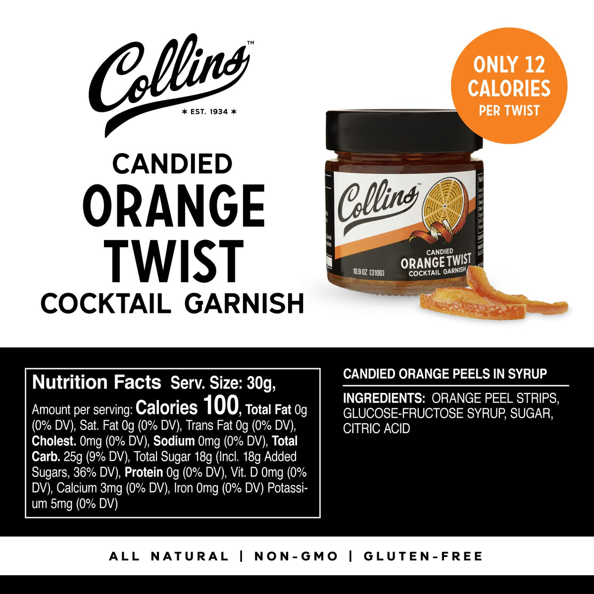 Collins Orange Twist in Syrup — 10 oz - image 3