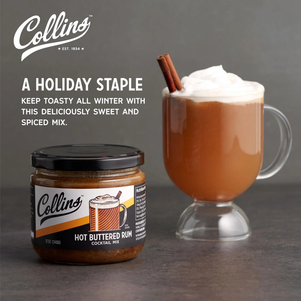 Collins Hot Buttered Rum Syrup — 12 oz - image 4