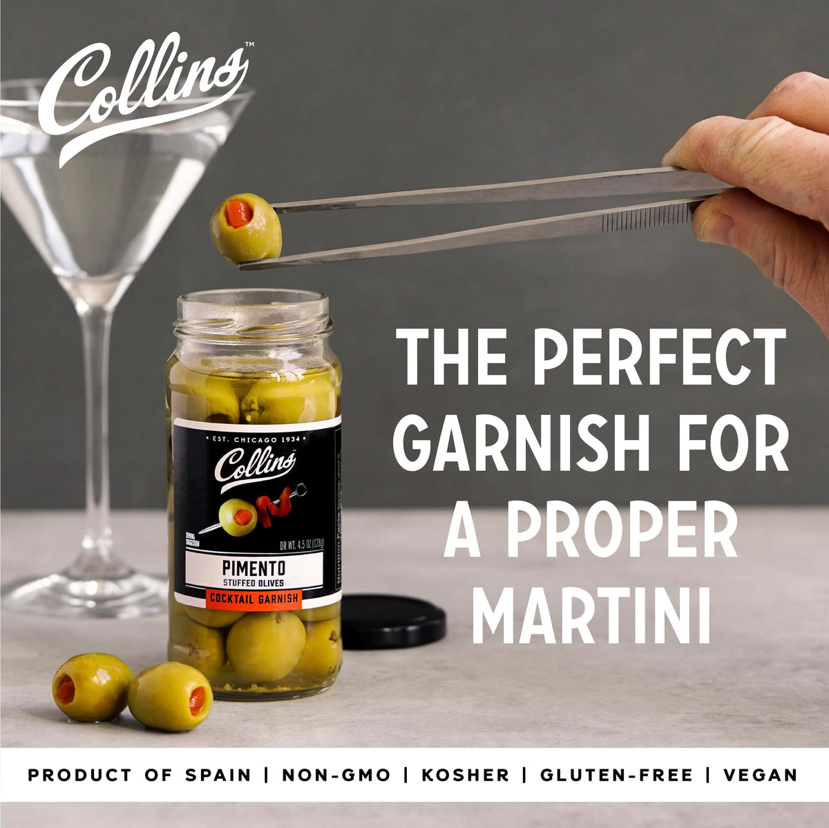 Collins Gourmet Martini Pimento Olives — 4.75 oz - image 2