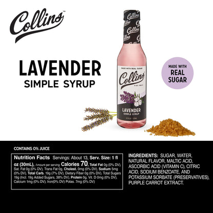 Collins Lavender Cocktail Syrup — 12.7 oz - image 4
