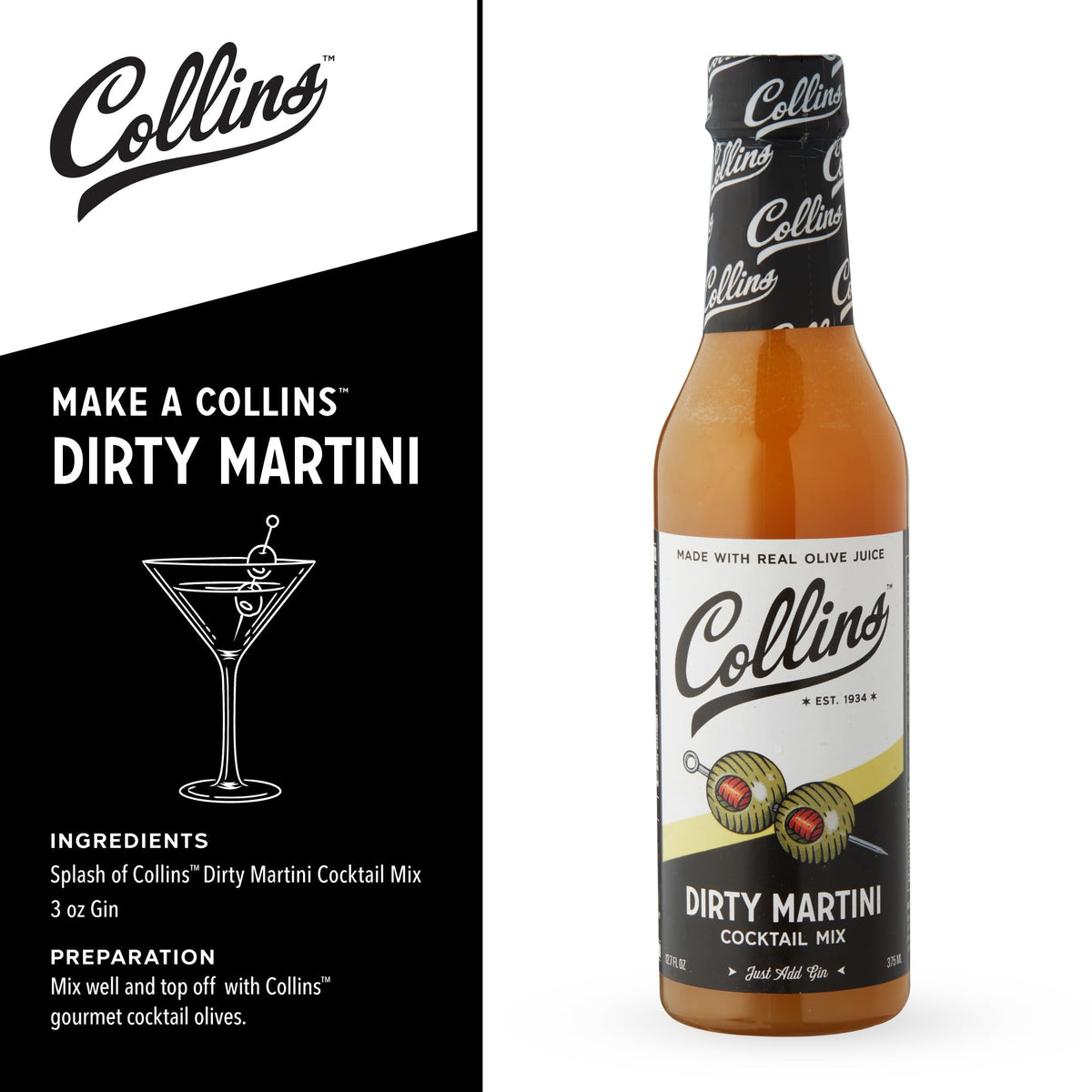 Collins Dirty Martini Mix — 12.7 oz - image 3