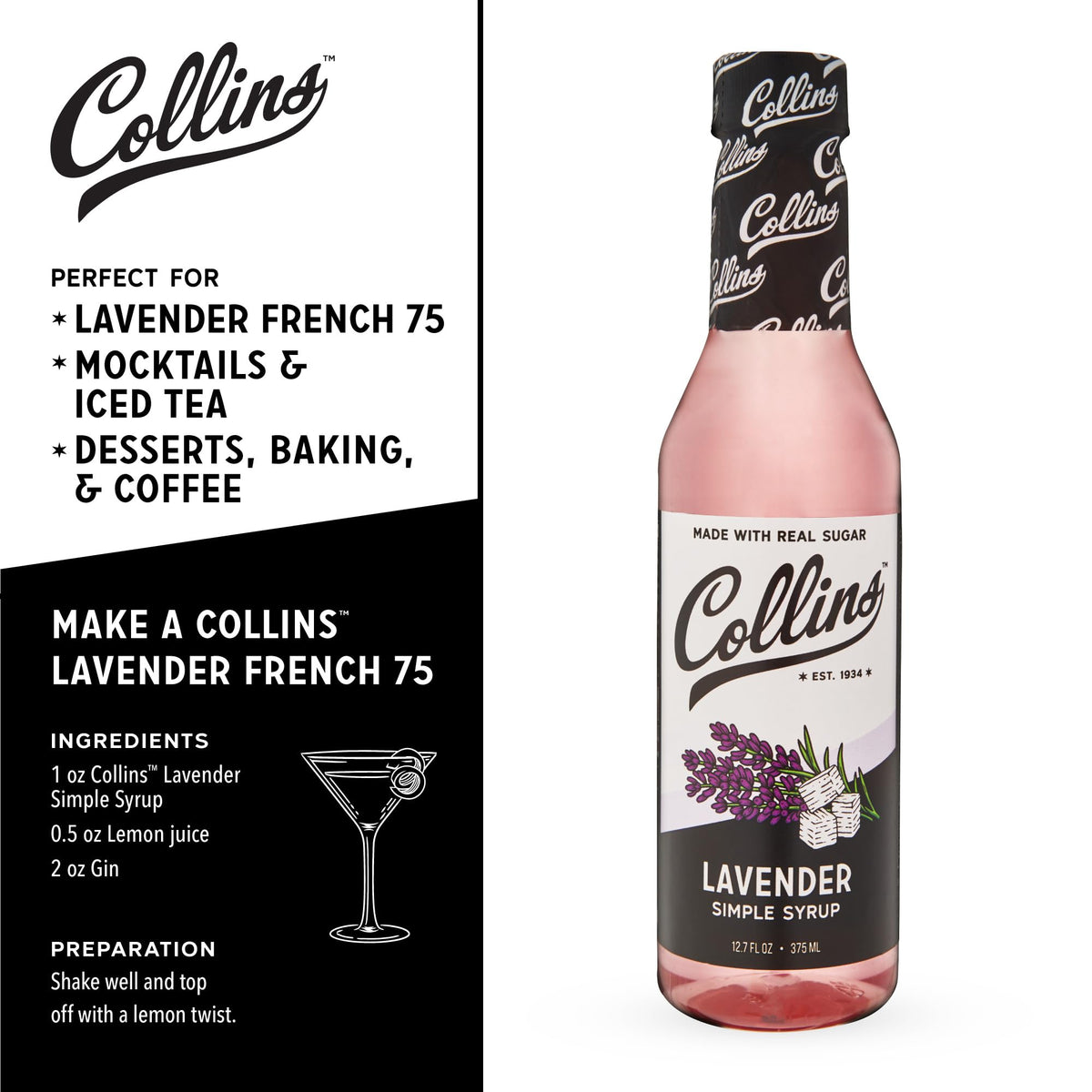 Collins Lavender Cocktail Syrup — 12.7 oz - image 3