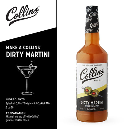 Collins Dirty Martini Mix — 32 oz - image 3