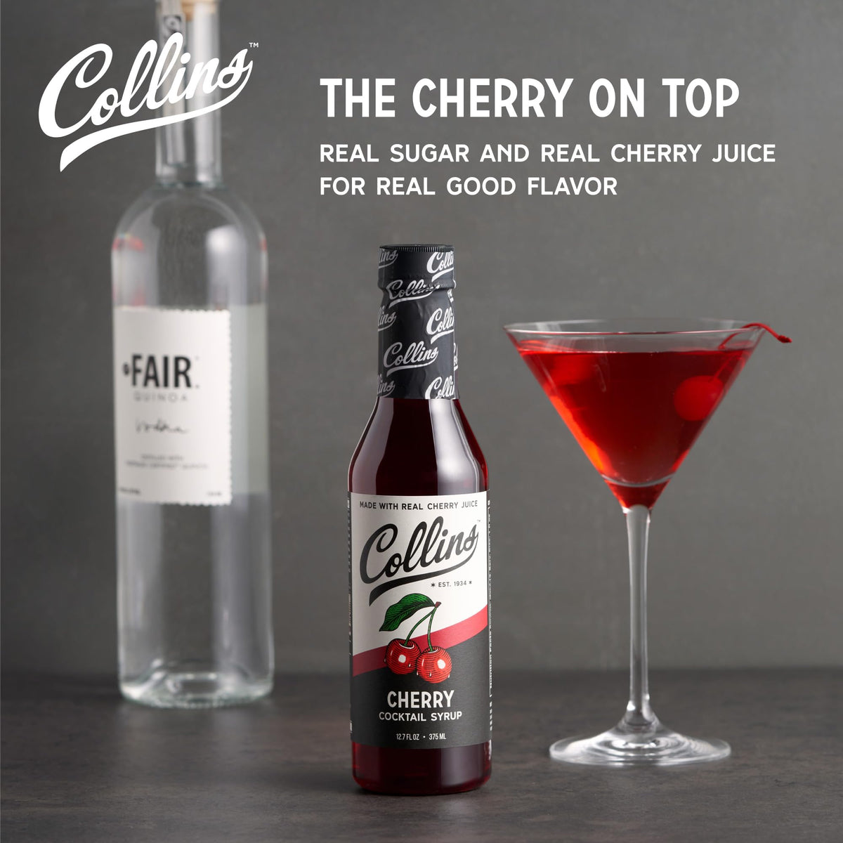 Collins Cherry Cocktail Syrup — 12.7 oz - image 2