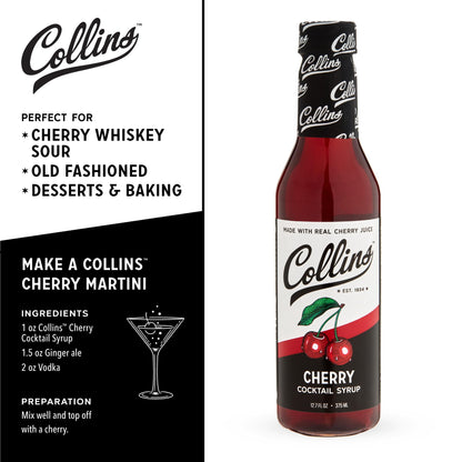 Collins Cherry Cocktail Syrup — 12.7 oz - image 3