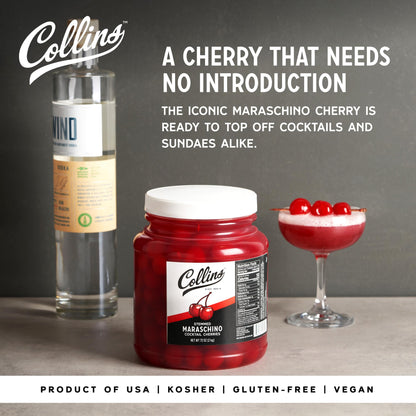 Collins Stemmed Maraschino Cocktail Cherries — 72 oz - image 2