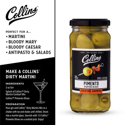 Collins Gourmet Martini Pimento Olives — 4.75 oz - image 3