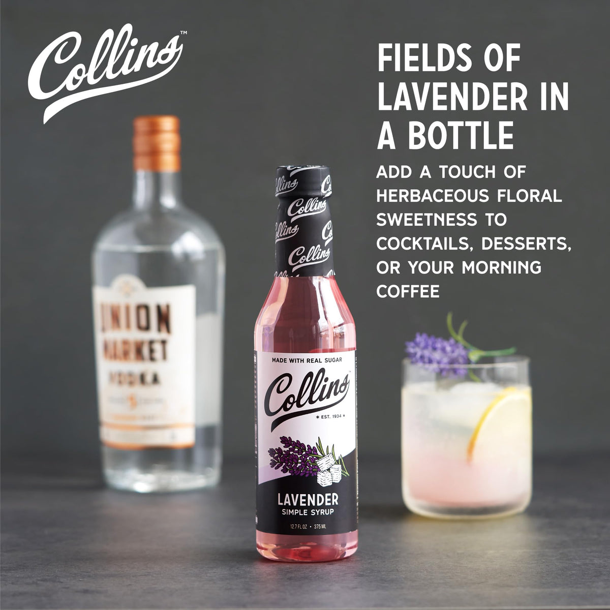 Collins Lavender Cocktail Syrup — 12.7 oz - image 2