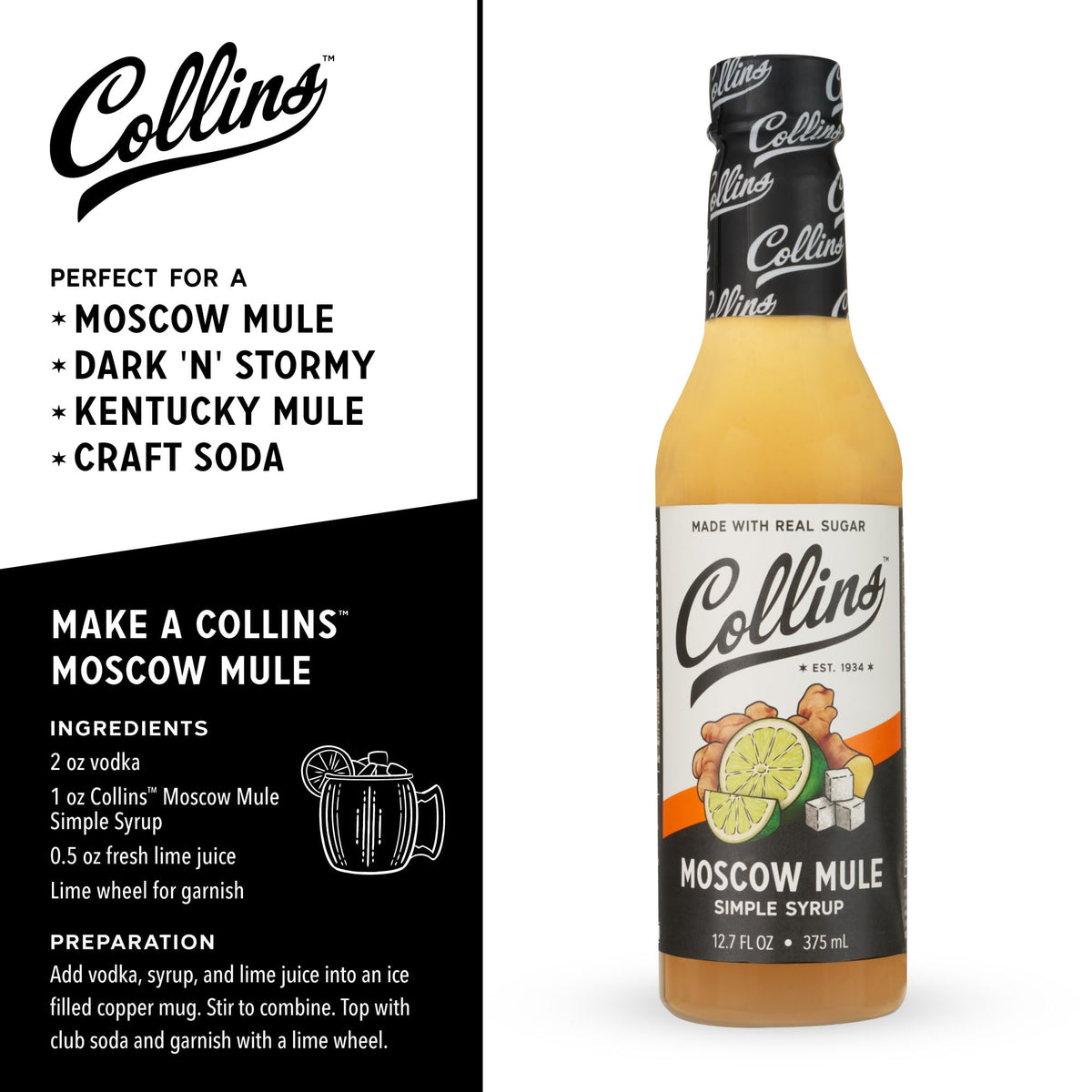 Collins Moscow Mule Syrup — 12.7 oz - image 3