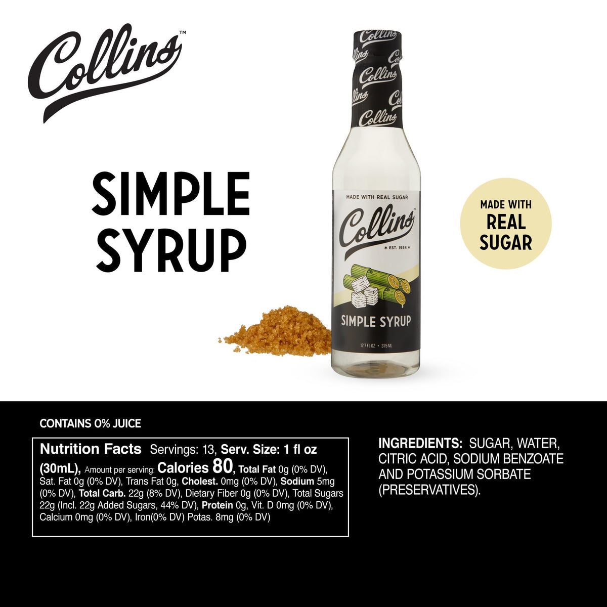 Collins Simple Syrup — 12.7 oz - image 4