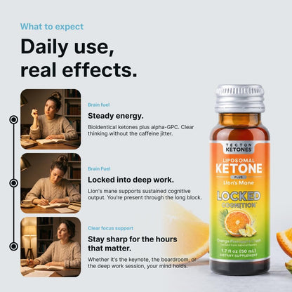 Tecton Ketones – Cognition Shot – Orange Pineapple Crush – 8 Pack - image 2