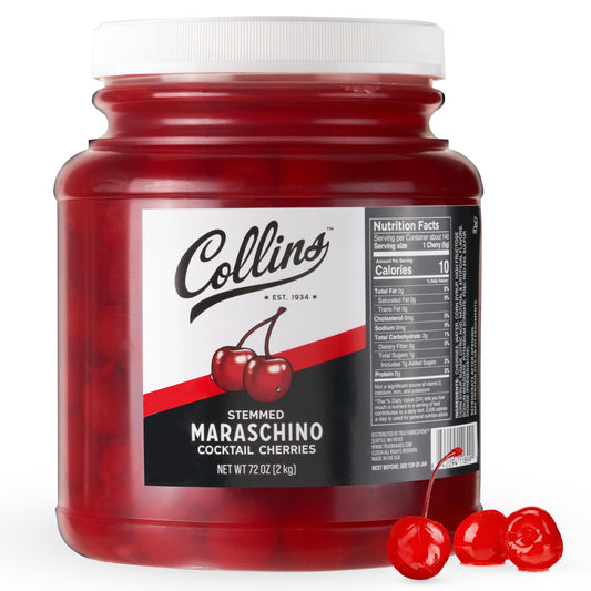 Collins Stemmed Maraschino Cocktail Cherries — 72 oz - image 1