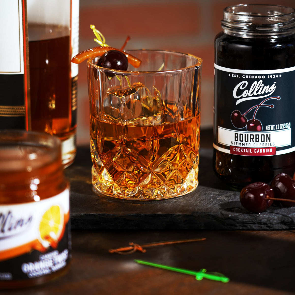 Collins Old Fashioned Kit — Mix, Cherries, Orange Garnish & Pick - image 5