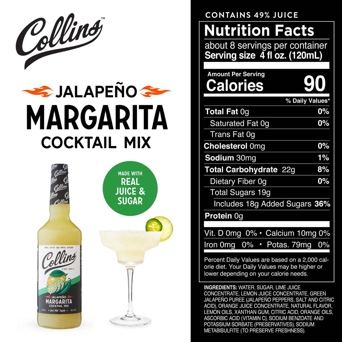 Collins Jalapeno Margarita Mix — 32 oz - image 4