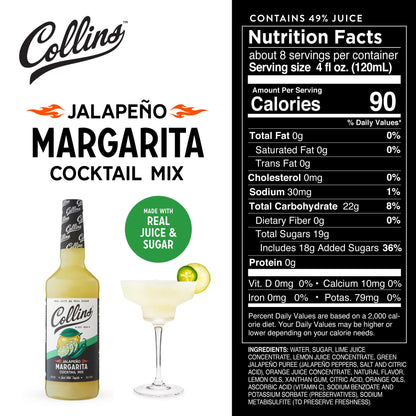 Collins Jalapeno Margarita Mix — 32 oz - image 4
