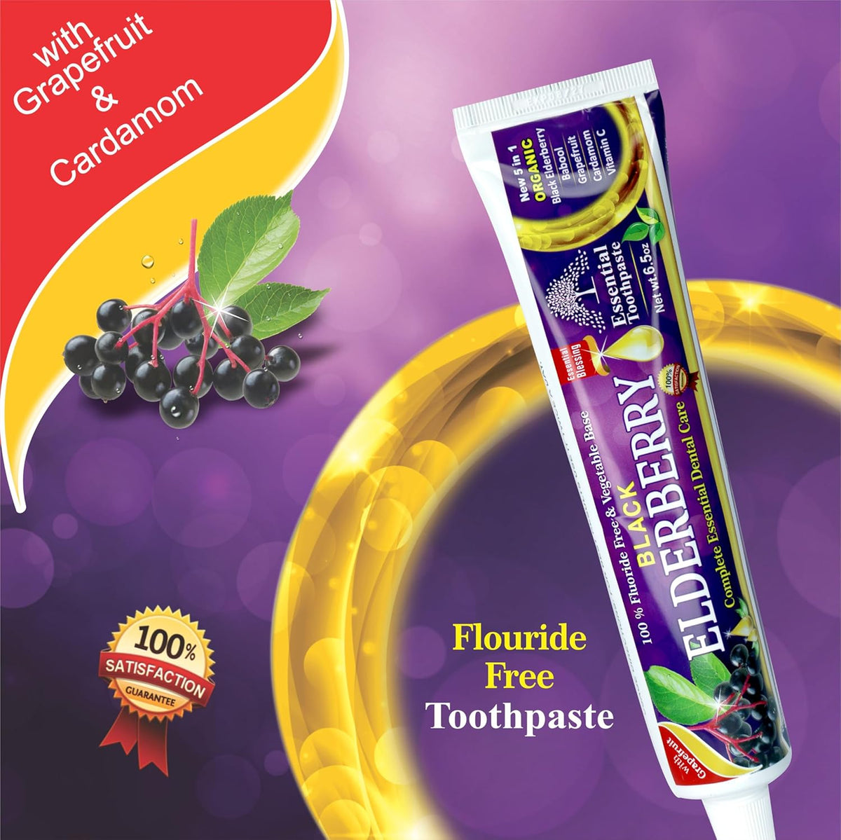 Essential Toothpaste Black Elderberry Fluoride-Free Toothpaste 6.5 oz - image 2