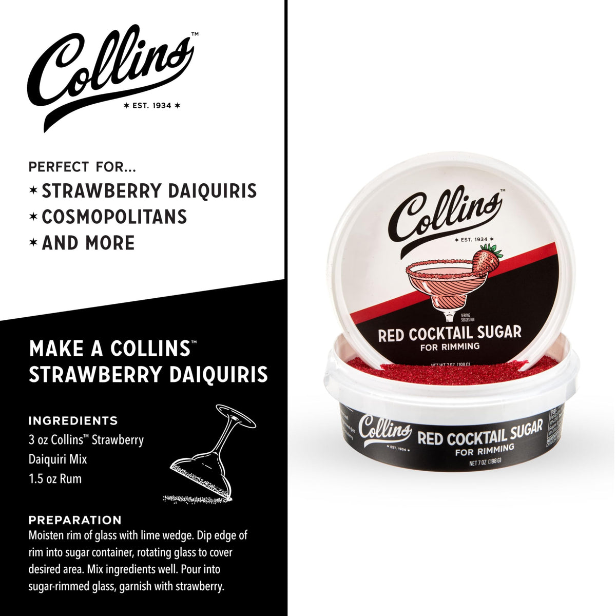 Collins Red Cocktail Sugar — 7 oz - image 3