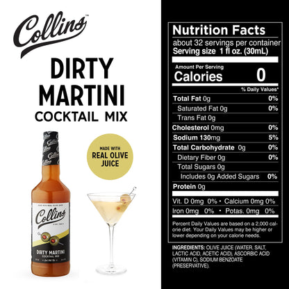 Collins Dirty Martini Mix — 32 oz - image 4