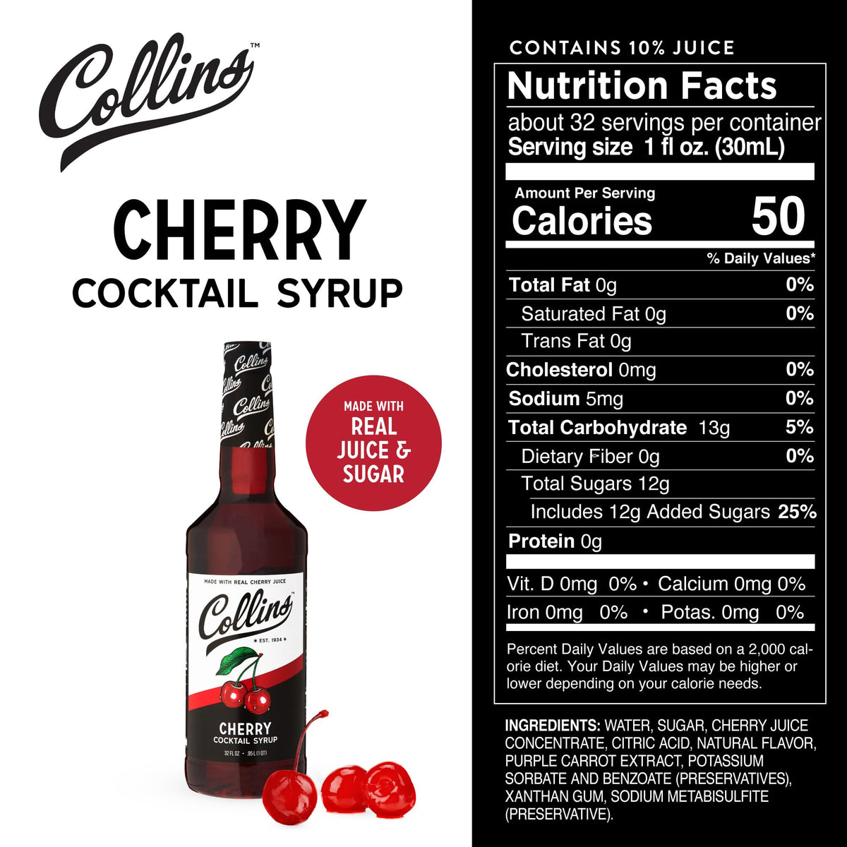 Collins Cherry Syrup — 32 oz - image 4