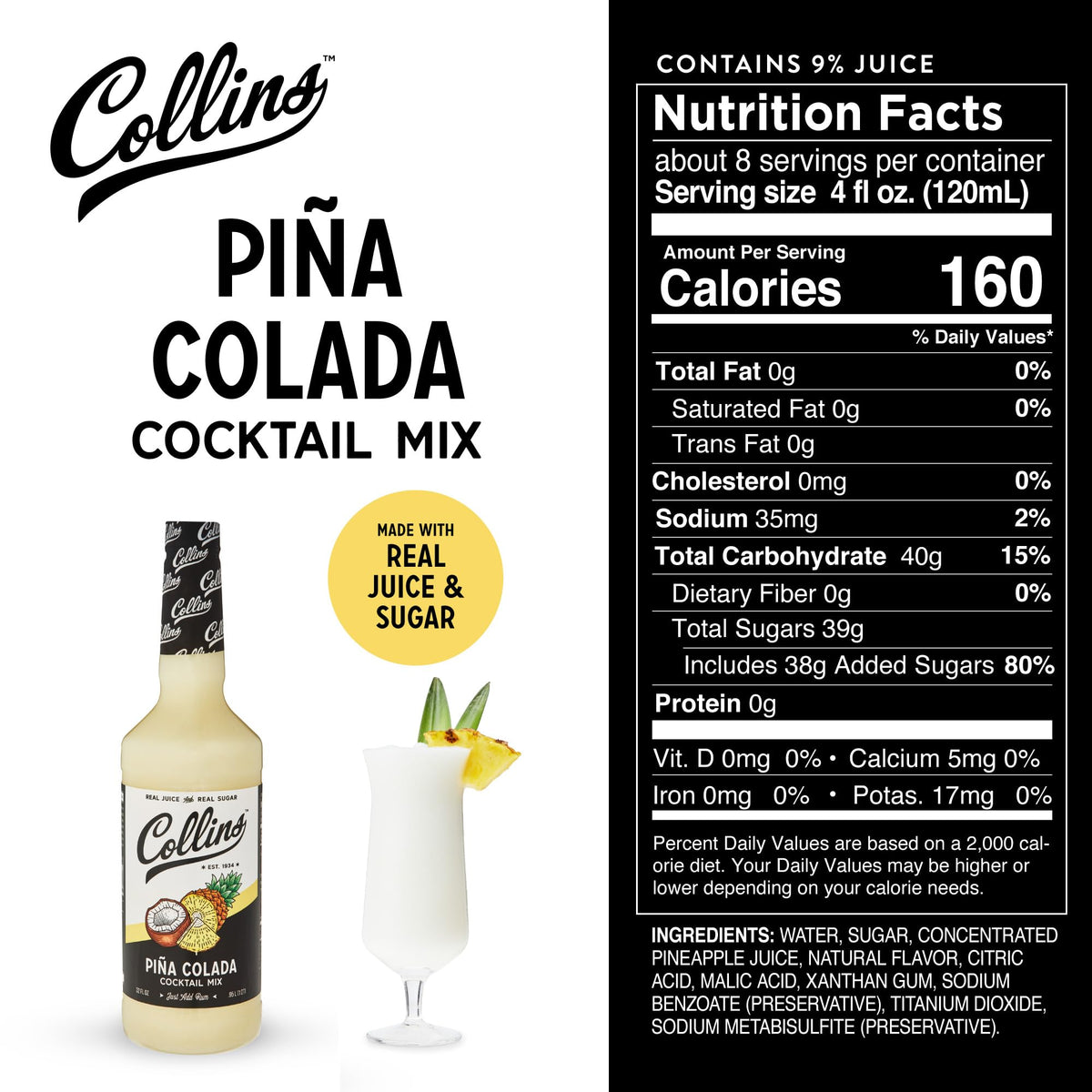Collins Pina Colada Mix — 32 oz - image 4