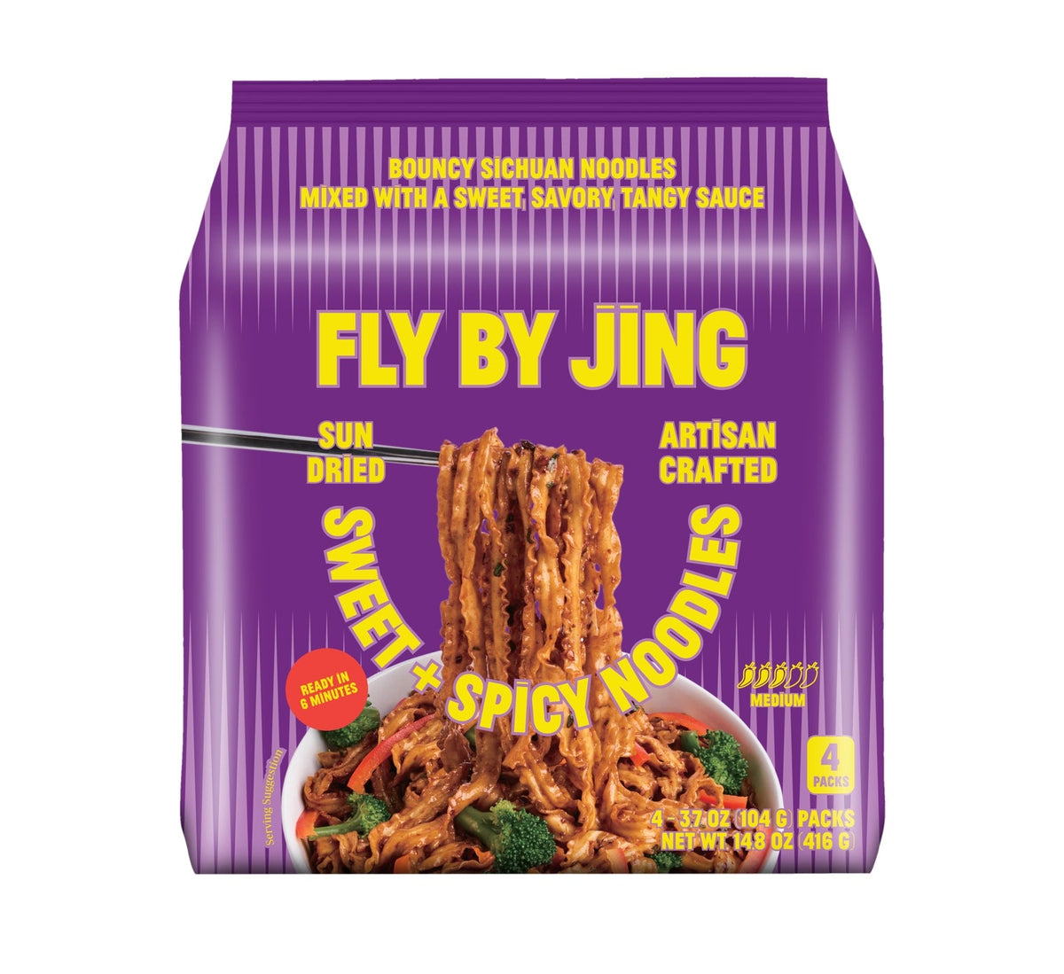 Fly By Jing – Sweet + Spicy Noodles – 4-Pack - image 1