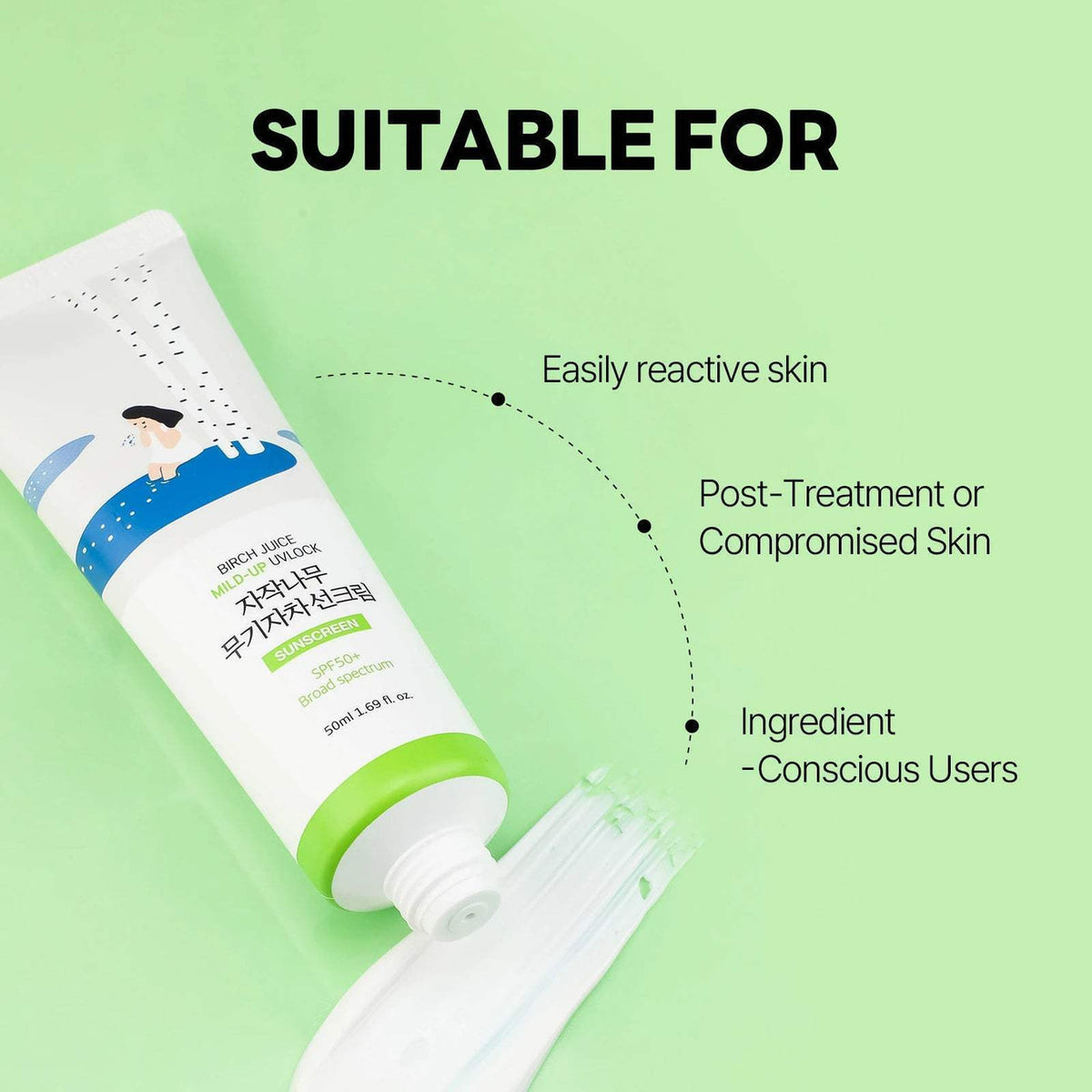 Round Lab – Birch Juice Mild-Up Sunscreen UVLock SPF 50+ Broad Spectrum – 50 ml - image 5