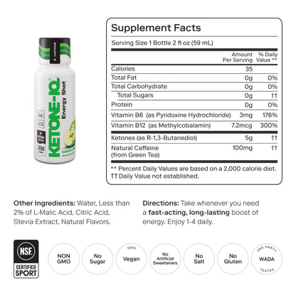 Ketone-IQ +Caffeine Shot, Green Apple - image 3