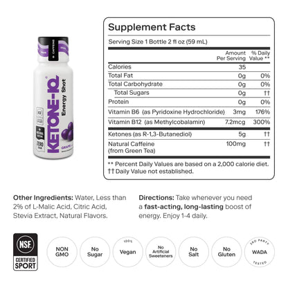 Ketone-IQ +Caffeine Shot, Grape - image 2