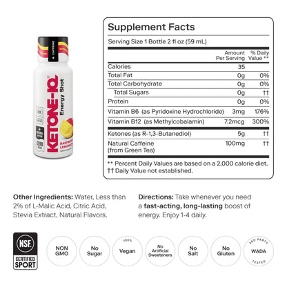 Ketone-IQ +Caffeine Shot, Raspberry Lemonade - image 3