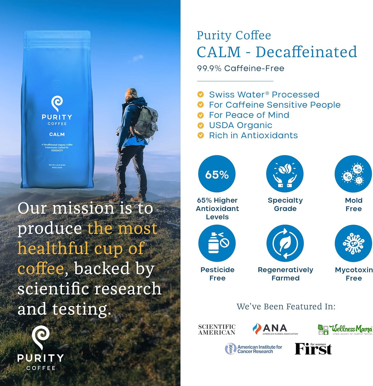 CALM: Decaf – Ground Coffee – 340g - image 3