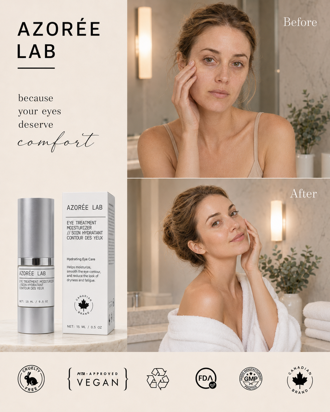 AZORÉE LAB Eye Treatment Moisturizing Cream // Prickly Pear Extract + Caffeine - image 2