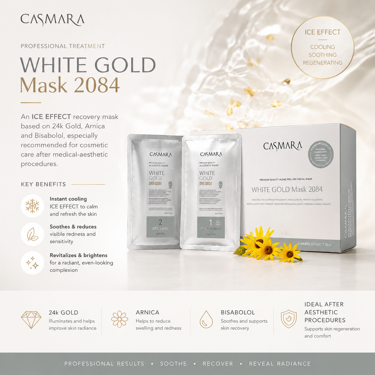 Casmara White Gold Algae Peel-Off Mask 2084 – 10 Masks - image 2