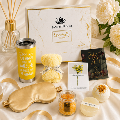 Glow & Bloom  – Yellow Spa Gift Box with Towel Bear - image 4