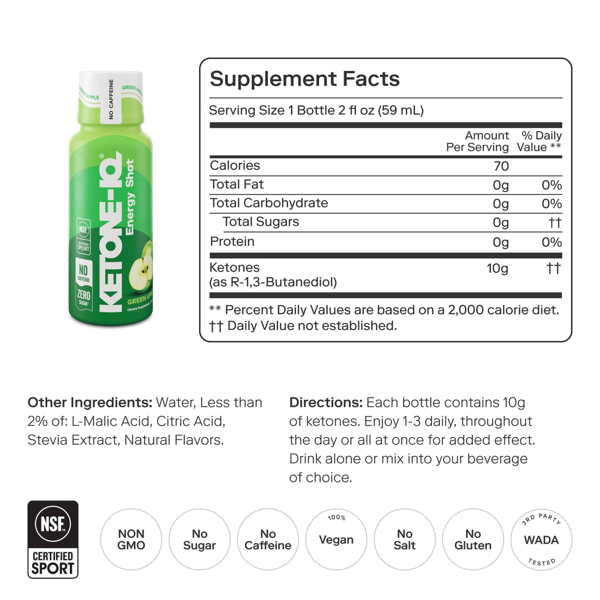 Ketone-IQ Caffeine-Free Shot, Green Apple - image 5