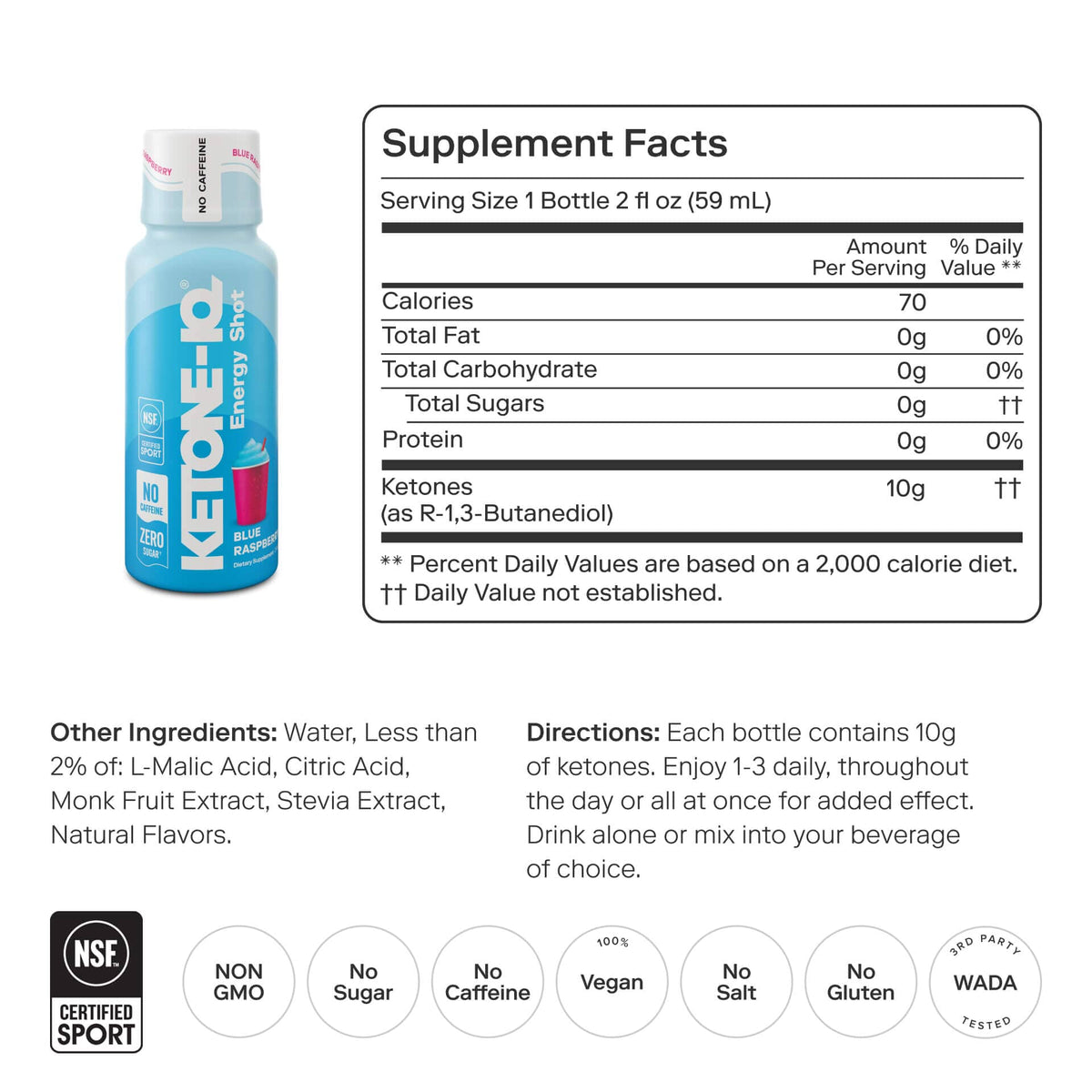 Ketone-IQ Caffeine-Free Shot, Blue Raspberry - image 7